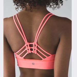 Lululemon Sunshine Salutation Bra in Grapefruit